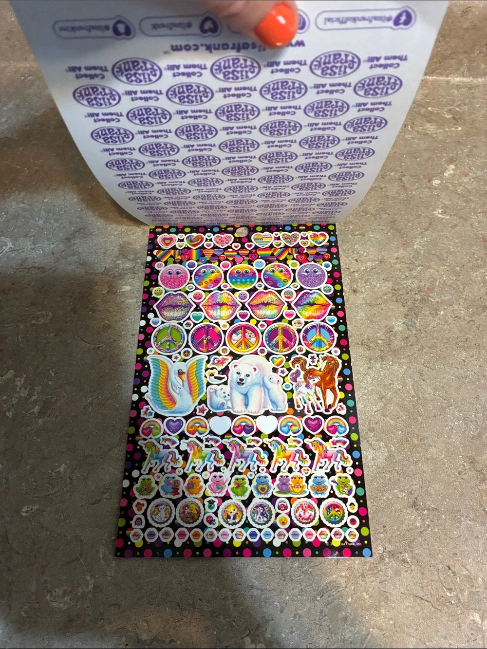 Lisa Frank Rainbow Sticker Pack over 500 missing 2 small heart stickers